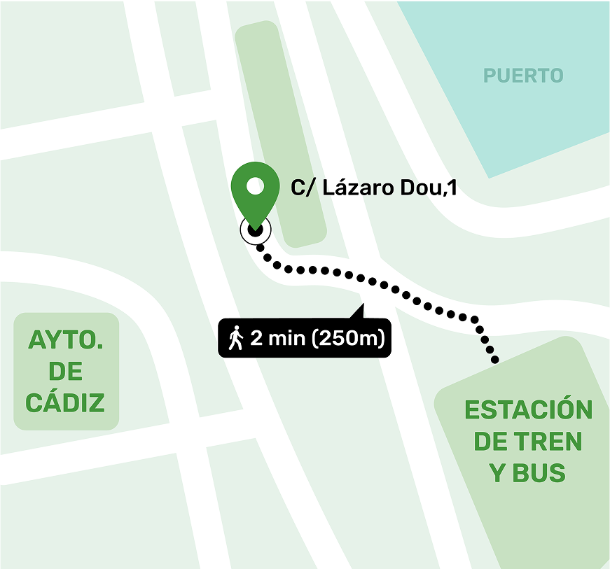 Mapa de Estación de Tren Cádiz